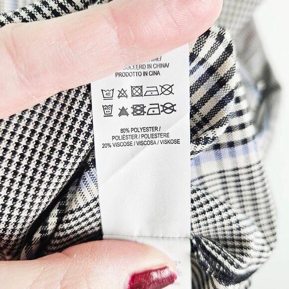 PRIMARK Gray Blue Plaid Tartan Buckled 90's Inspired Retro Mini Dress Size: 10 - Picture 8 of 9